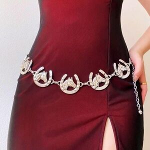 Silver Cowboy Horse Western Rodeo Bohemian Vintage Style Animal Belt